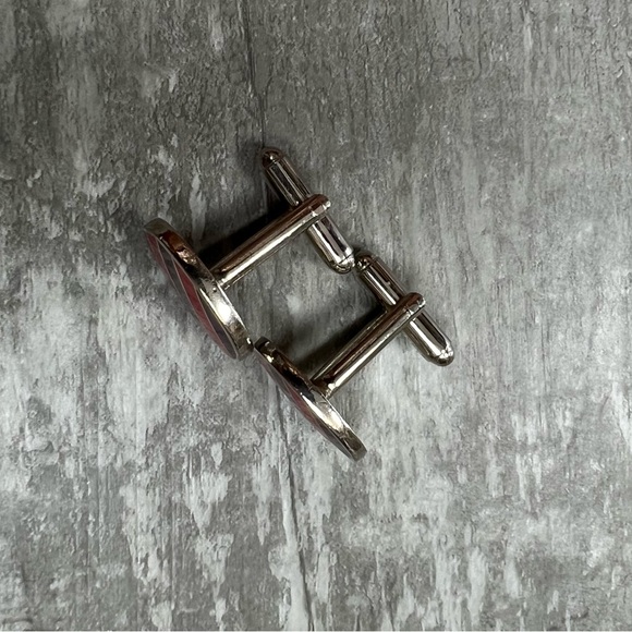 Banana Republic Red & Purple Stripe Enamel Cufflinks - Picture 2 of 5